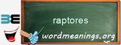 WordMeaning blackboard for raptores